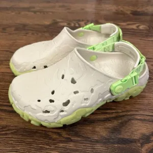 NEW Crocs All Terrain‎ Atlas Clog Men's 7 Bone Tan Lime Green Trail Hike Sandals