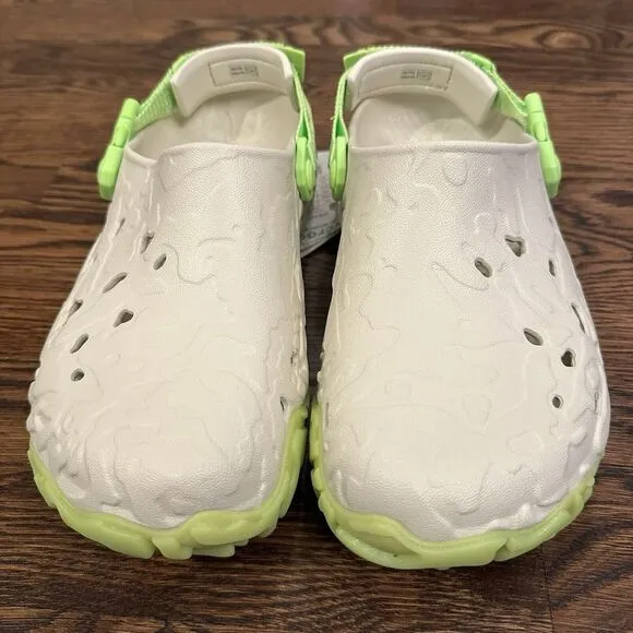 NEW Crocs All Terrain‎ Atlas Clog Men's 7 Bone Tan Lime Green Trail Hike Sandals
