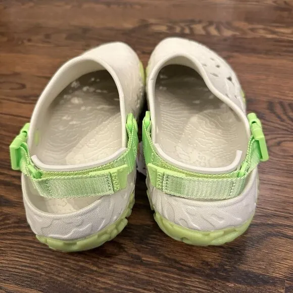 NEW Crocs All Terrain‎ Atlas Clog Men's 7 Bone Tan Lime Green Trail Hike Sandals