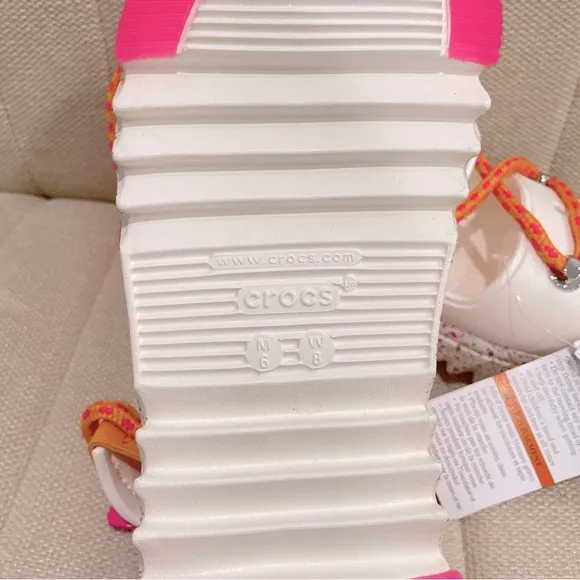 NEW Crocs Women Size 8 Hiker Xscape Festival Sandal Pink Orange White