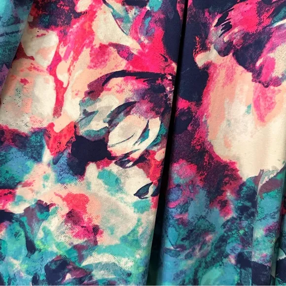 NEW Cynthia Rowley Womens Size Medium Pleated Watercolor Floral Stretch Skirt