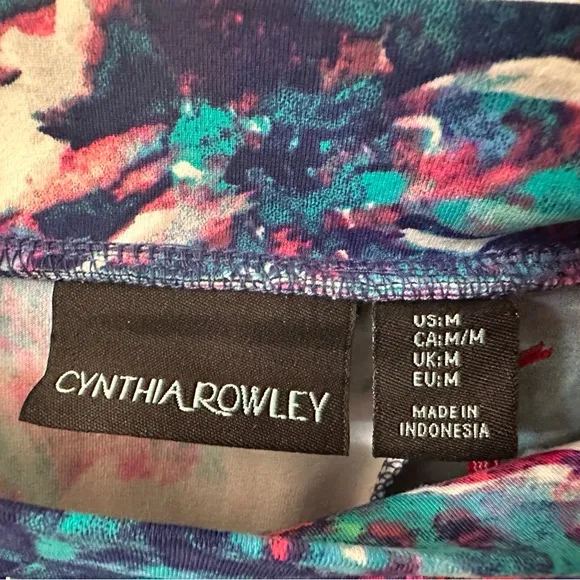 NEW Cynthia Rowley Womens Size Medium Pleated Watercolor Floral Stretch Skirt