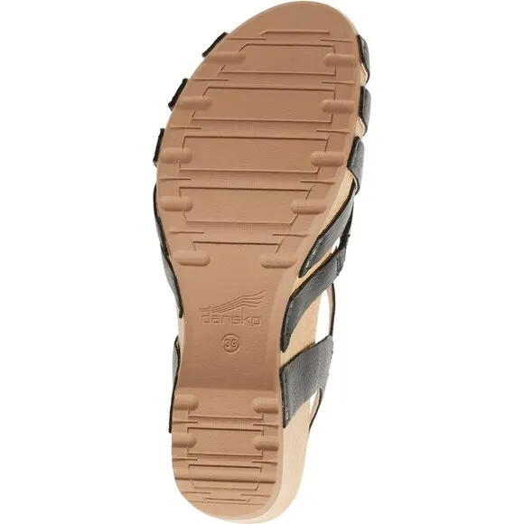 new DANSKO women's Tinley GENUINE LEATHER strappy sandals in black 252