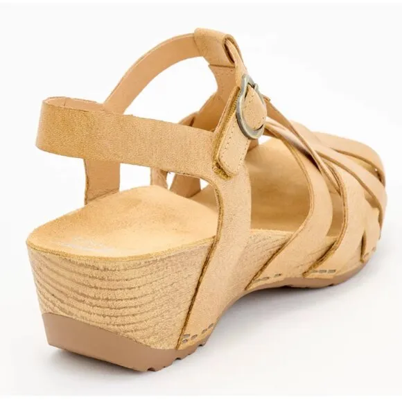 new DANSKO women's Tinley GENUINE LEATHER strappy sandals in tan 252