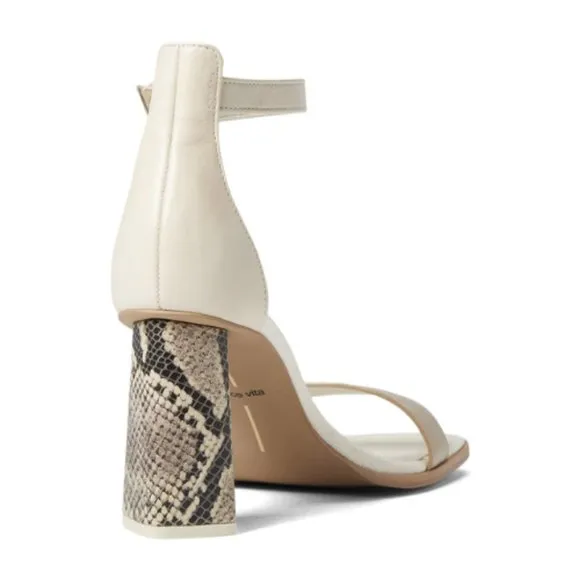 NEW Dolce Vita from Revolve Fionna Snake Embossed Block Heel Sandals Sz. 10