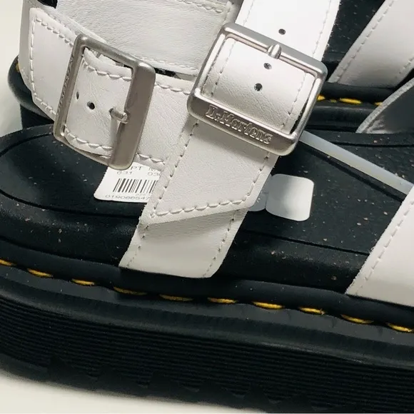 NEW Dr. Martens Women's Avery Hydro Toe Loop Platform Sandals in White size 8