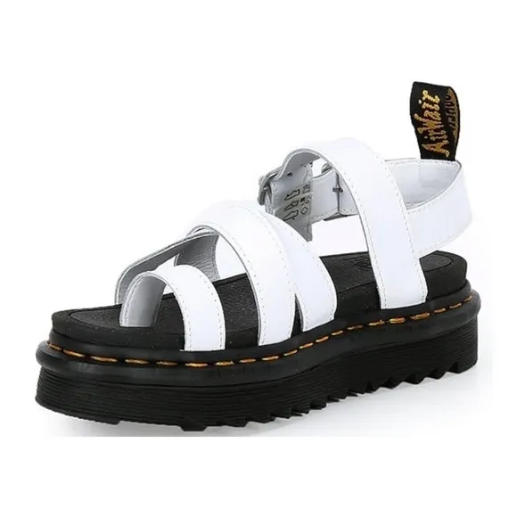 NEW Dr. Martens Women's Avery Hydro Toe Loop Platform Sandals in White size 8