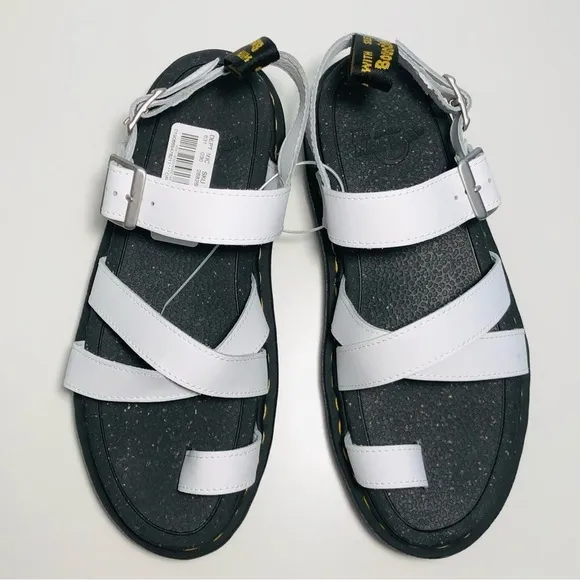 NEW Dr. Martens Women's Avery Hydro Toe Loop Platform Sandals in White size 8