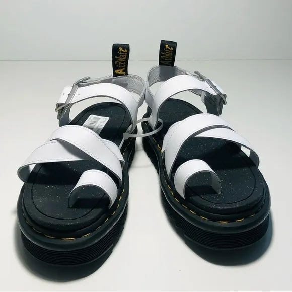 NEW Dr. Martens Women's Avery Hydro Toe Loop Platform Sandals in White size 8