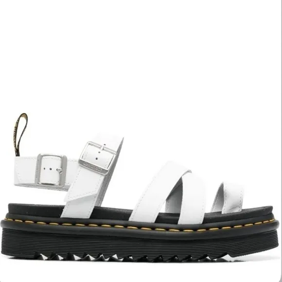 NEW Dr. Martens Women's Avery Hydro Toe Loop Platform Sandals in White size 8