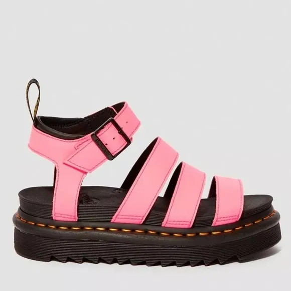 NEW Dr.Martens Womens Blaire HydroAnkle Pink Tractor Platform shoes Sandals sz 9