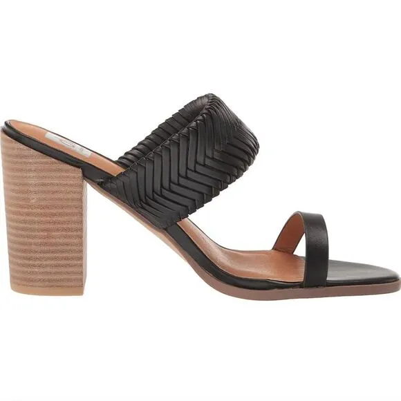 New DV DOLCE VITAWomen's Bambi Block-Heel Sandals leather braid high heel 5.5
