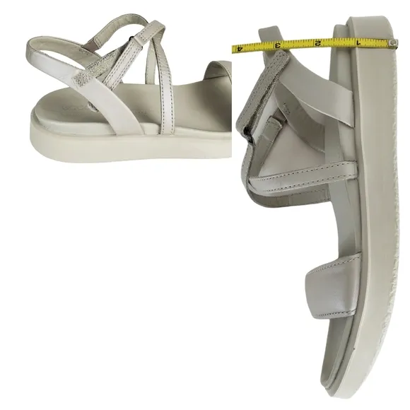 New ecco flowt lx comfort cross strappy leather sandals gravel droid silver grey