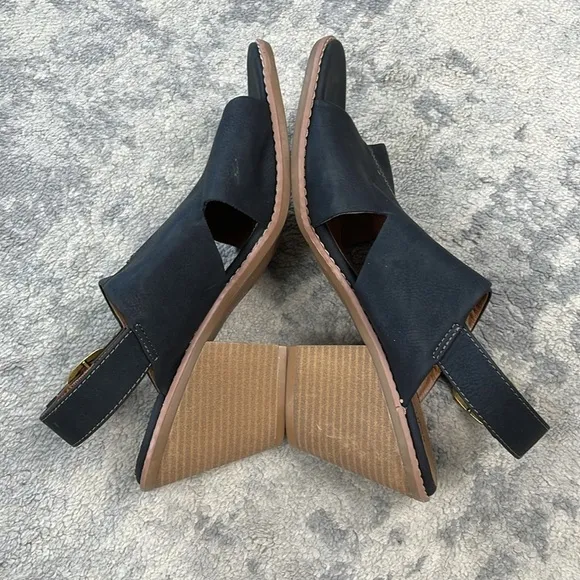 New Euro Soft by Sofft Taite Sling Back Heeled Sandals Stacked Heel Black Sz 10