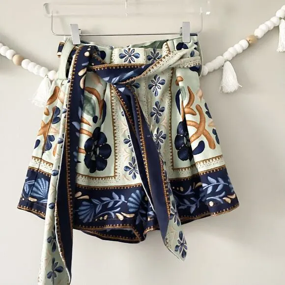 NEW Farm Rio Ocean Tapestry Shorts Size 25