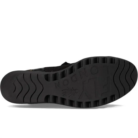 NEW FLY LONDON women's yuta617fly wedge sandal in black