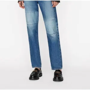 NEW FRAME le slouch denim in patch mending