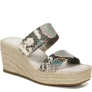 New Franco Sarto Cara Espadrille Wedge yellow clover Sandals Snake print