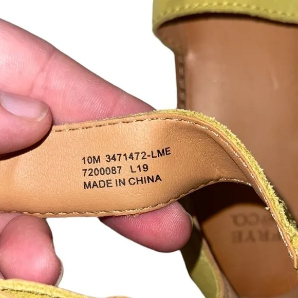 NEW FRYE Evie 2 Band Leather Sandals Lime Size 10M