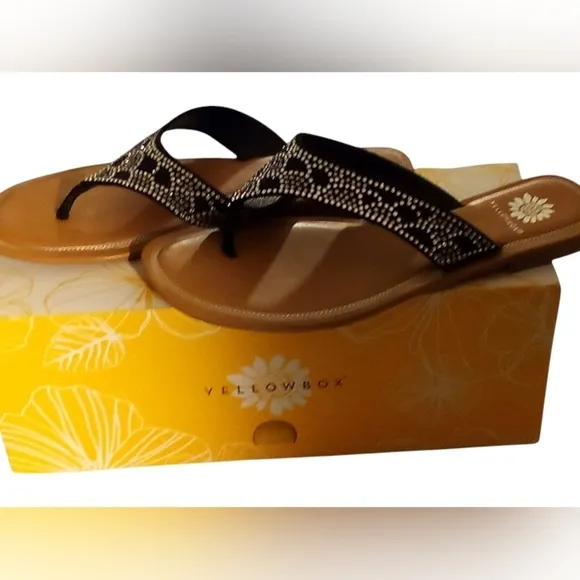 New in Box, YellowBox Sandals with Leather Insoles, Non-Slip Bottoms, Si…