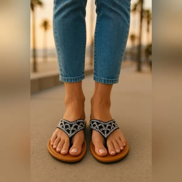 New in Box, YellowBox Sandals with Leather Insoles, Non-Slip Bottoms, Si…