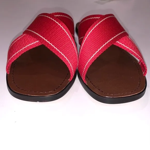 NEW J. Crew Skinny Stripe Webbing Flat Sandals