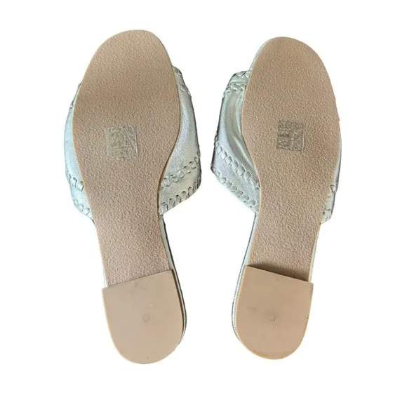 New! Jack Rogers Thompson Slides Gold Sandals