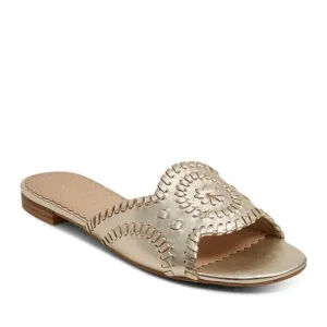New! Jack Rogers Thompson Slides Gold Sandals