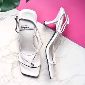 NEW Jeffrey Campbell Fluxx White Square Toe Sandals 9.5