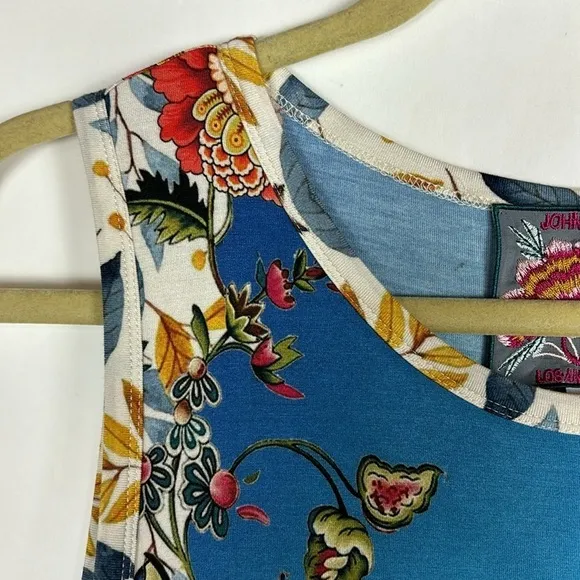 NEW Johnny Was Blu Easy Fit Tank Dress Soft Floral Ombre Blue Multicolor