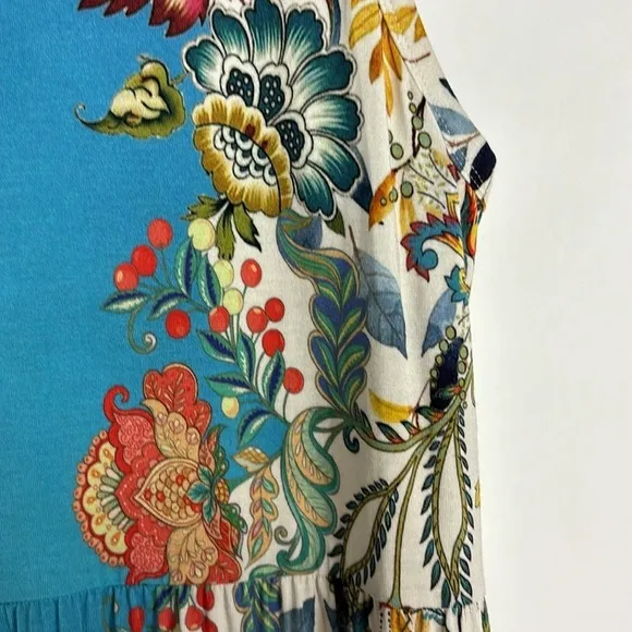 NEW Johnny Was Blu Easy Fit Tank Dress Soft Floral Ombre Blue Multicolor