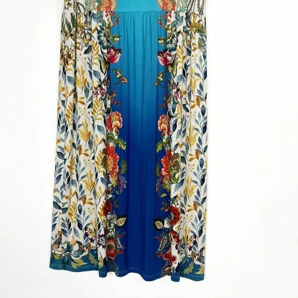 NEW Johnny Was Blu Easy Fit Tank Dress Soft Floral Ombre Blue Multicolor
