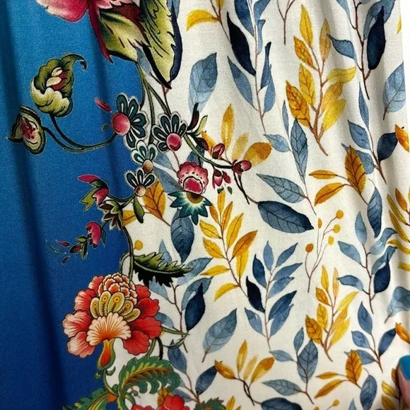 NEW Johnny Was Blu Easy Fit Tank Dress Soft Floral Ombre Blue Multicolor