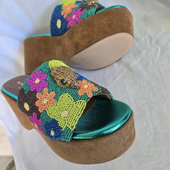NEW Kurt Geiger London, the Kensington Slip On Wedge Mule Sandals