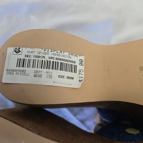 NEW Kurt Geiger London, the Kensington Slip On Wedge Mule Sandals