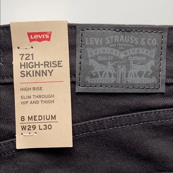 NEW Levi’s 721 high waisted skinny black jeans