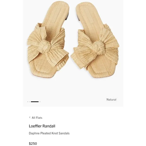 New Loeffler Randall .Daphne Slide Sandal Size 9 Natural