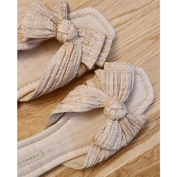 New Loeffler Randall .Daphne Slide Sandal Size 9 Natural
