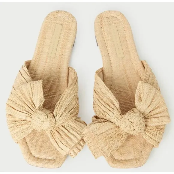 New Loeffler Randall .Daphne Slide Sandal Size 9 Natural