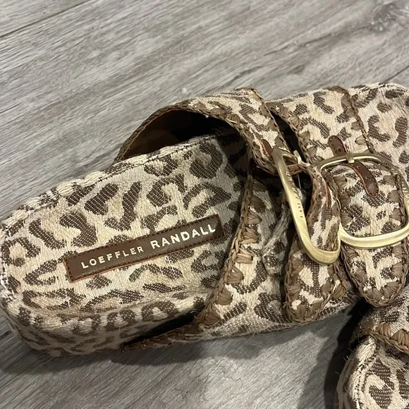 !!New!! Loeffler Randall Women's Leopard Buckled Espadrille Platform Sandals