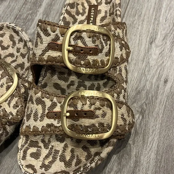 !!New!! Loeffler Randall Women's Leopard Buckled Espadrille Platform Sandals