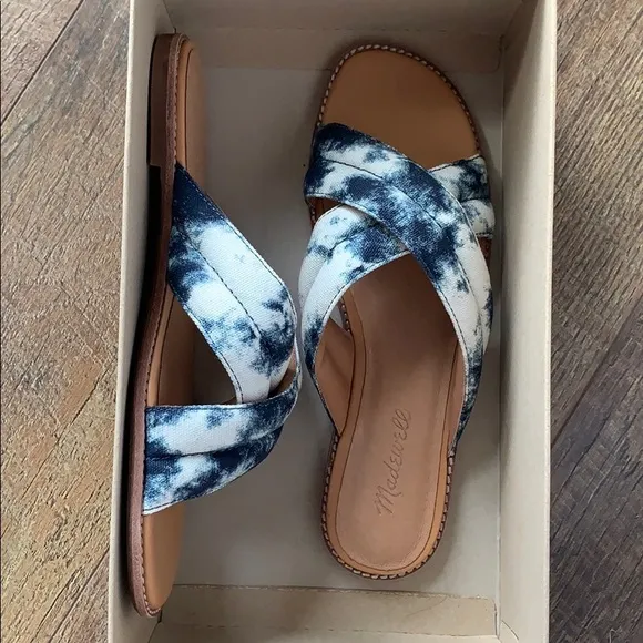 NEW 💙 MADEWELL Puffy Strap Tie-Dye Print Sandals