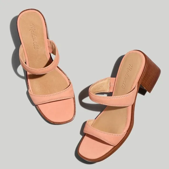 New MADEWELL Size 9 The Saige Double-Strap Sandal in Nubuck Leather in Pink