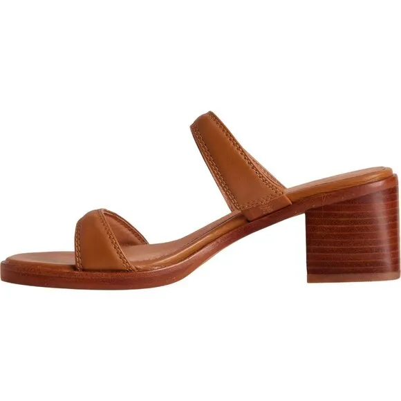 New MADEWELL The Saige Double-Strap Sandal in Leather in Desert Camel 253