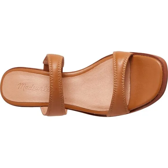 New MADEWELL The Saige Double-Strap Sandal in Leather in Desert Camel 253