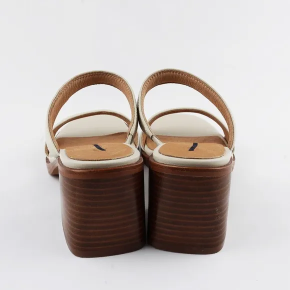 New MADEWELL The Saige Double-Strap Sandal in Leather in Pale Oyster