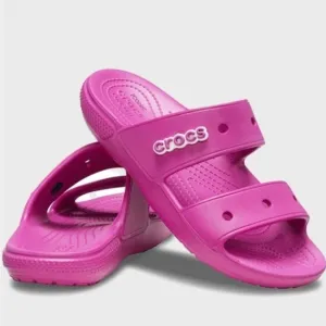 NEW MENS CROCS SLIDES SZ 14 PINK classic sandals with Charms