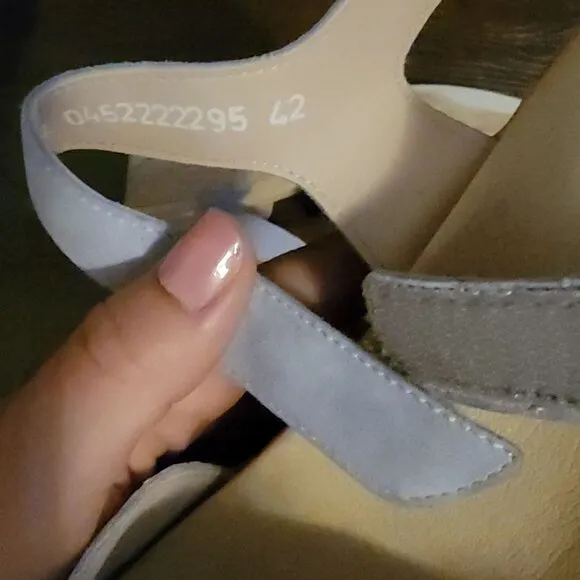 NEW Mephisto Gianna Sandals Womens 10 Soft Blue Suede Casual Comfort Summer