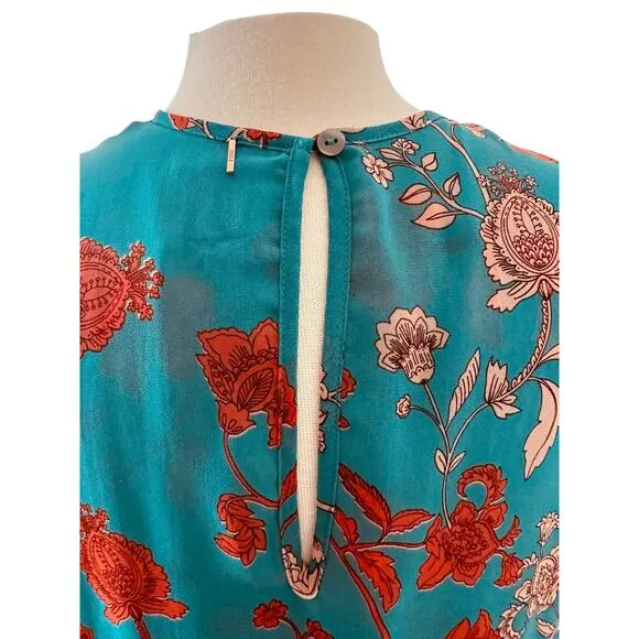 NEW MISA Camila Dress Talitha Paisley Combo Long Sleeve Ruffled Mini Dress Small