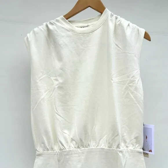 New Nation LTD Jac Muscle Tank Dress Porcelain Ivory White Shirt Mini Small